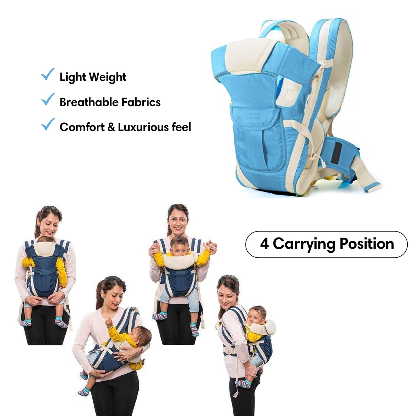 4 in 1 Baby Carrier Bag with Adjustable Strap