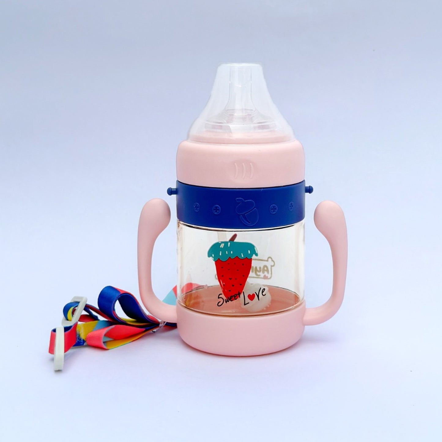 Baby Sipper Bottle with Straw & Shoulder Strap - 300ml